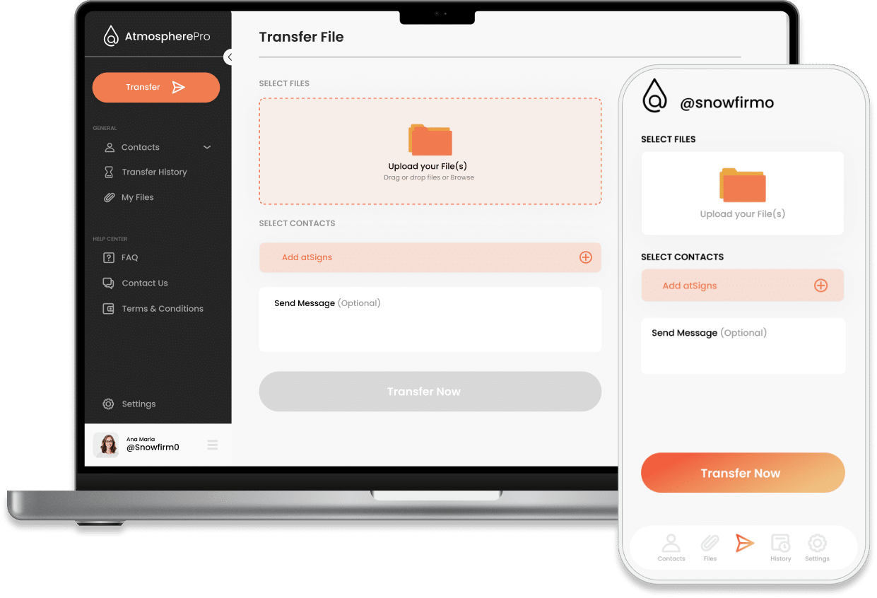 Mock up of what the mobile and desktop version of atmospherePro looks like